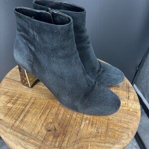 Ann Taylor Eden Suede Tortoise Heeled Bootie